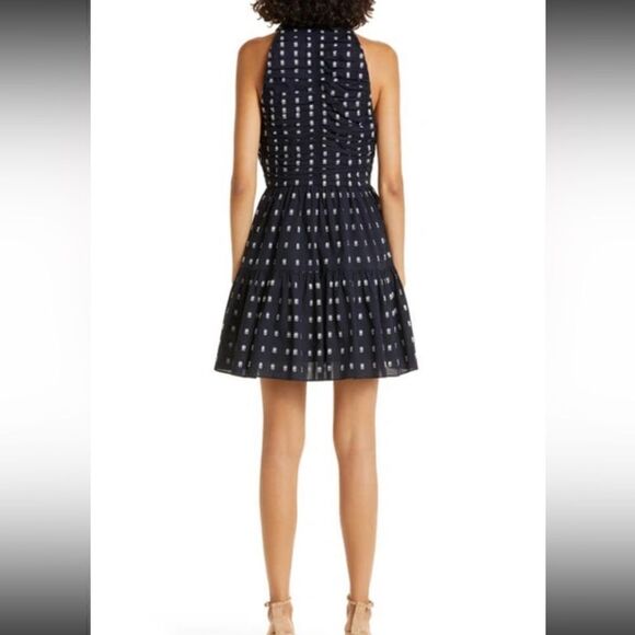 NWT Cinq a Sept Beryl Mini Blue Navy Dress Ruched Size 4 - Picture 6 of 14